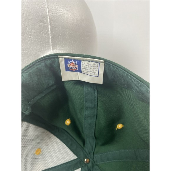 Vintage NFL Green Bay Packers Strapback Hat Green Baseball Cap‎ Game Day - Picture 6 of 8